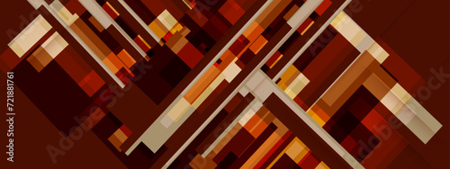 Abstract choco brownie squares and lines background. Futuristic and technology concept. Vector graphic illustration.