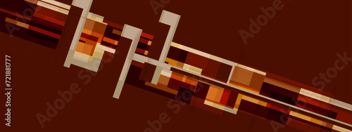 Abstract choco brownie squares and lines background. Futuristic and technology concept. Vector graphic illustration.