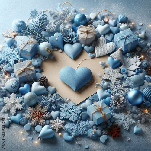 blue heart shape holiday photo background
