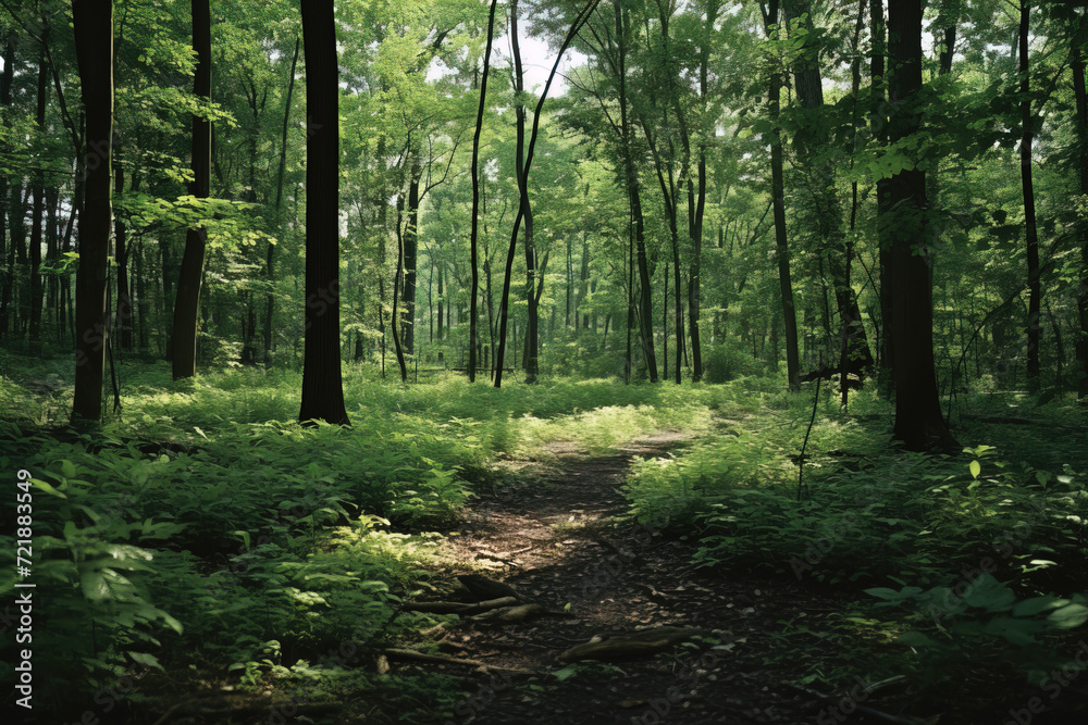 Obraz premium forest path in the morning.