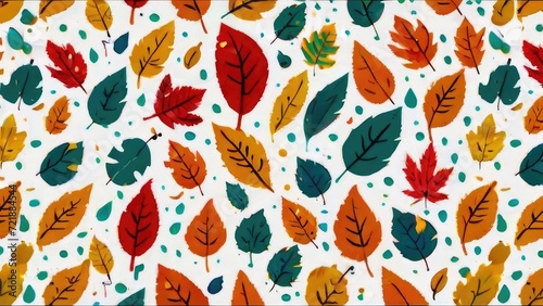 seamless pattern with colorfull leaf
