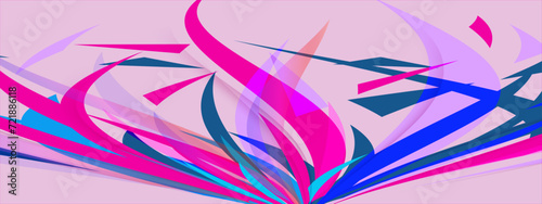 Abstract modern pink lowpoly banner background with geometric diagonal overlay layer and shapes.
