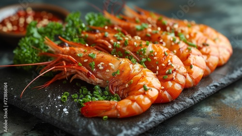 Image of a delicious king prawn from China - for advertising Generative AI