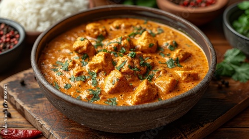 image of delicious Indian Korma dish Generative AI