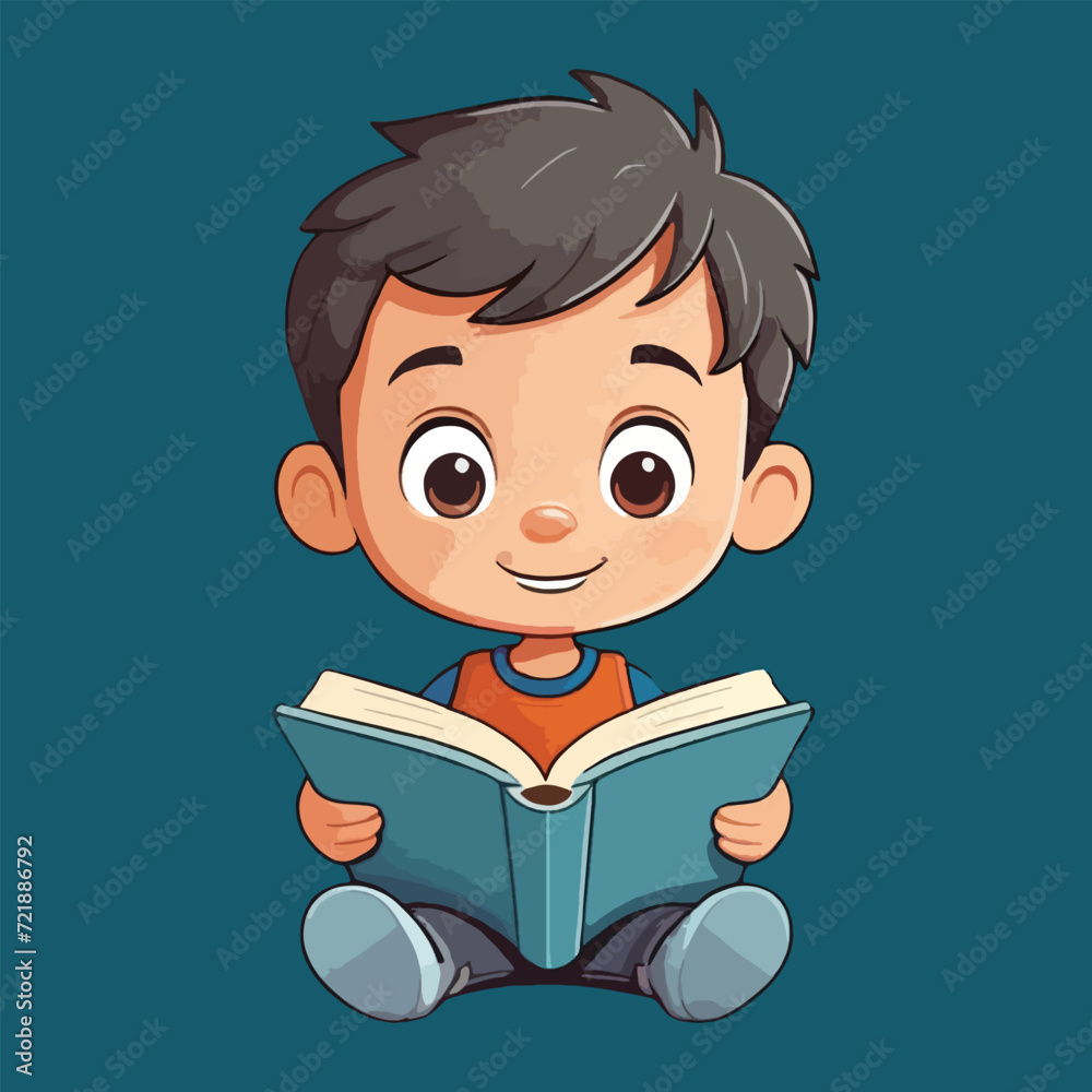 vector of happy kids enjoy reading a book, happy book day international. vector of happy kids enjoy reading a book, happy book day international.