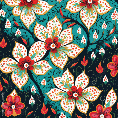 Beautiful and charming abstract allover floral design for textile factory