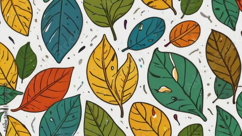 leaf pattern drawing at white background