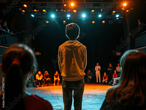 College Student in Theater Activities Background photo