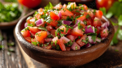 Pico de Gallo close-up - food photography Generative AI