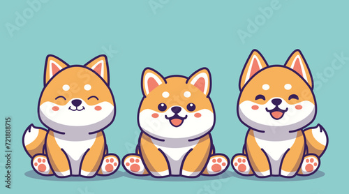set of funny cartoon fox vector