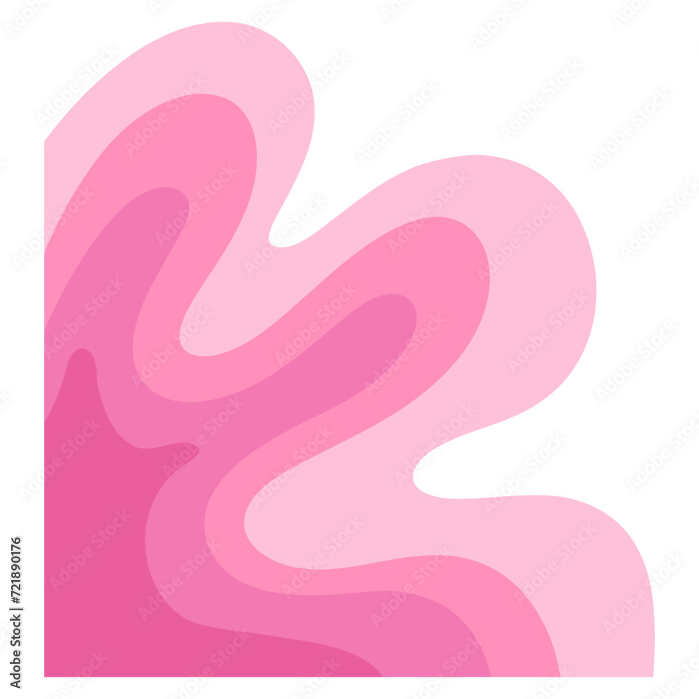 Pink wave element for border corner background template Pink wave element for border corner background template