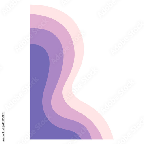 Purple wave element for border corner background template