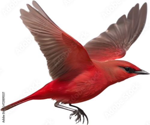 Close-up image of a Crimson Chat bird. © Pram
