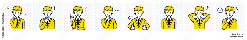 人物イラスト|高校生(リアクション) 人物イラスト|高校生(リアクション)