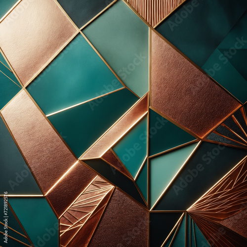 Gold and green art deco background