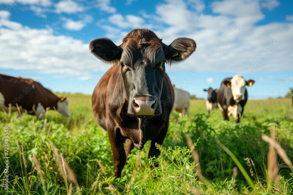 Healthy Wagyu Cattle Grazing in a Feild Healthy Wagyu Cattle Grazing in a Feild