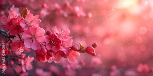 Vibrant Cherry Blossoms in Soft Light.