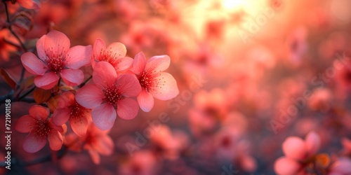 Vibrant Cherry Blossoms in Soft Light