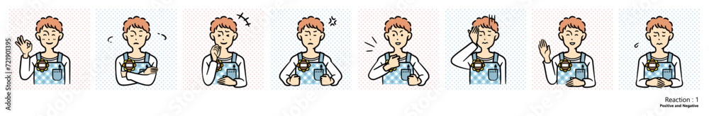 人物イラスト｜保育士（リアクション）