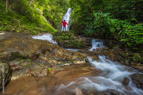 Chao Doi waterfall, Beautiful waterfall in Mae Moei national Park, Tak  province, ThaiLand. photo