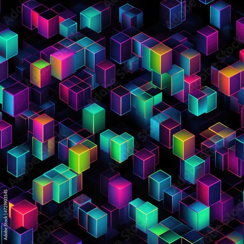 Neon Cube Pattern