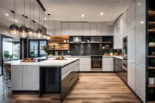 modern kitchen interior with kitchen