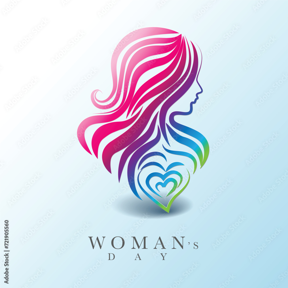 Women icon logo, modern flat design, paintbrush, hand draw vector