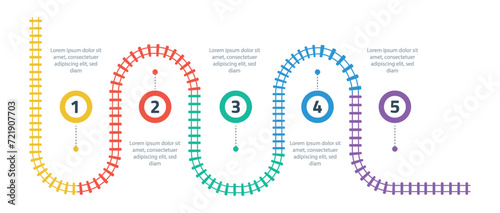 Railroad tracks, railway simple icon, rail track direction, train tracks colorful vector illustrations. Infographic elements, simple illustration on a white background.