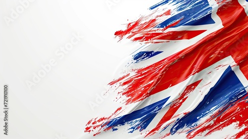 abstract united kingdom flag color on white background - AI Generated Abstract Art photo
