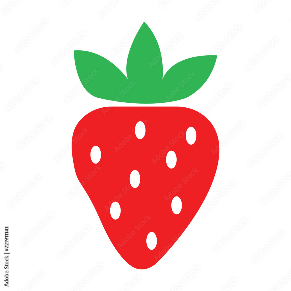 Fototapeta premium Strawberry vector icon isolated with background.