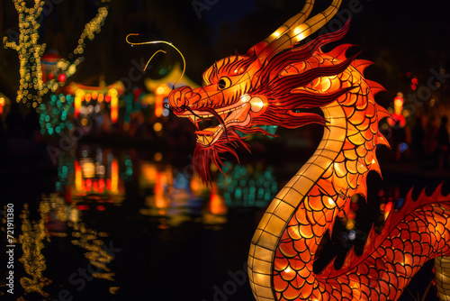Chinese new year dragon. Year of the dragon celebration © ink drop
