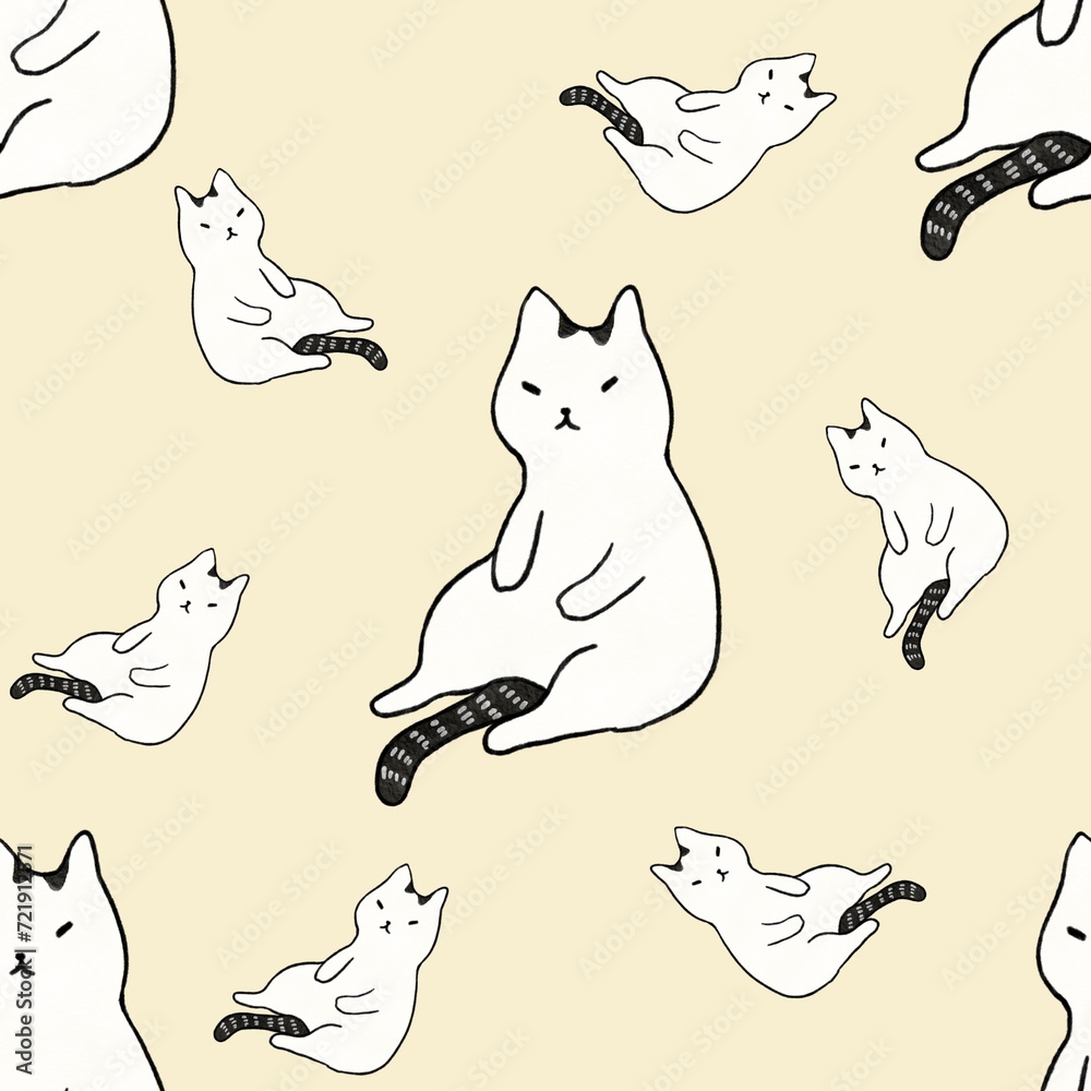 Naklejka premium seamless pattern with cats