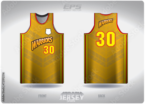 EPS jersey sports shirt vector.Yellow tile pattern design, illustration, textile background for basketball shirt sports t-shirt, basketball jersey shirt.eps