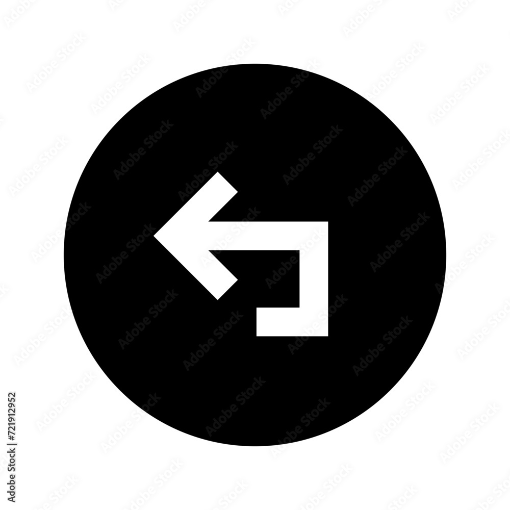 Up Turn Left Arrow Circular Black Icon Up Turn Left Arrow Circular Black Icon