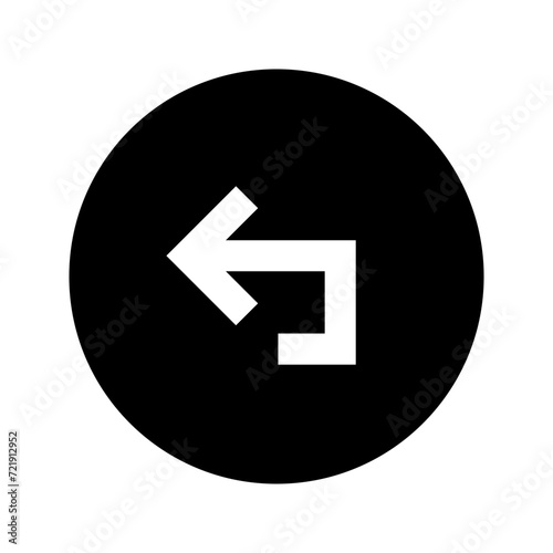 Free Download Up Turn Left Arrow Circular Black Icon - GFXLoad