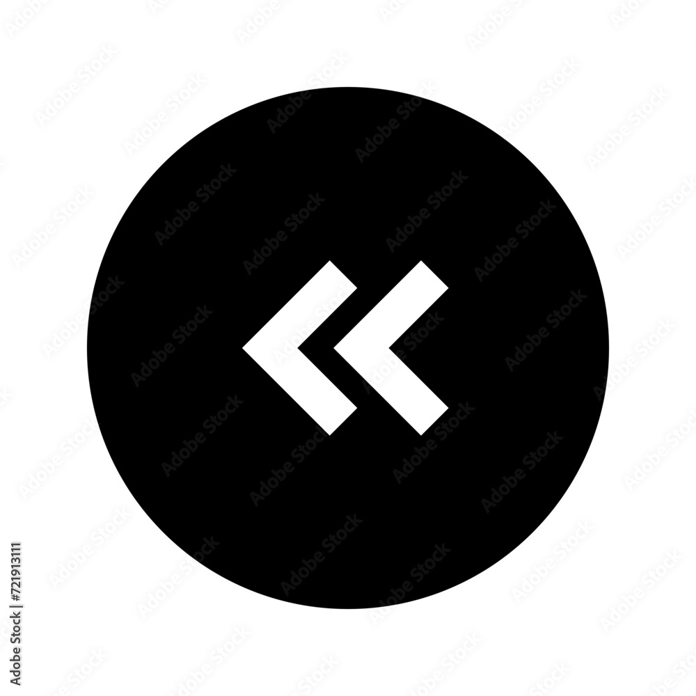 Double Arrow Left Circular Black Icon Double Arrow Left Circular Black Icon