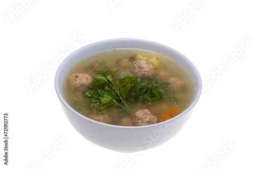 meatball soup isolated