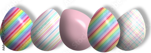 decorated and colored Easter eggs - card, background -multicolor - spring vector graphics, spring holidays and Easter period - three-dimensional effect	

 photo