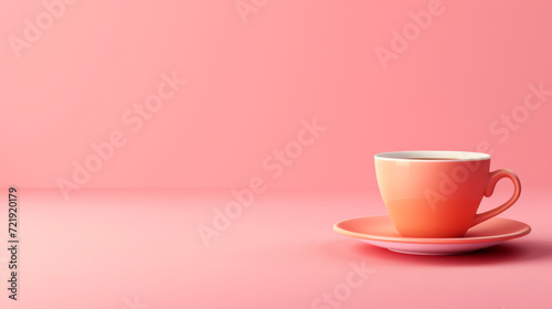 A freshly brewed espresso in a minimalist white cup on a vibrant background.