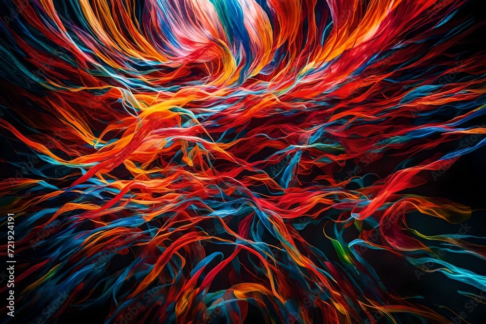 A dynamic composition of color gels in motion, creating a mesmerizing display of color trails.