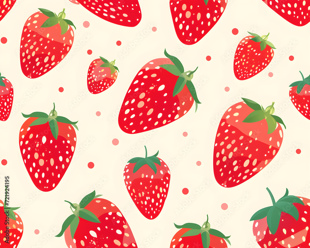 seamless pattern with strawberries