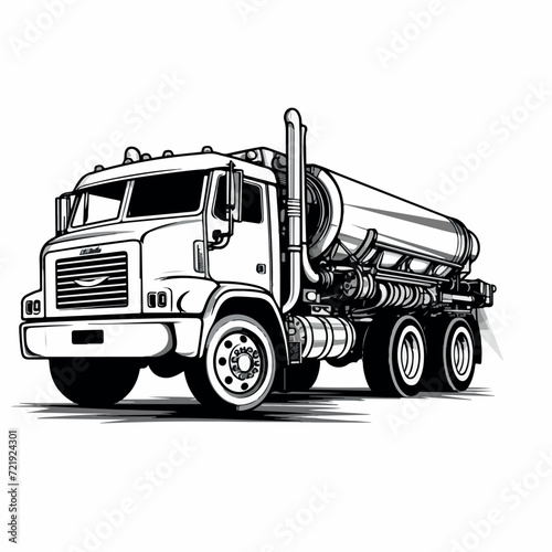 Pump truck in cartoon, doodle style. Image for t shirt. Isolated 2d vector illustration in logo, icon, sketch style, Eps 10. AI Generative