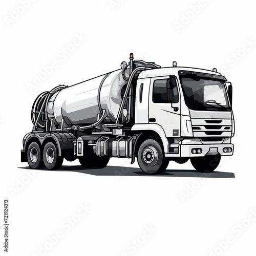 Pump truck in cartoon, doodle style. Image for t shirt. Isolated 2d vector illustration in logo, icon, sketch style, Eps 10. AI Generative