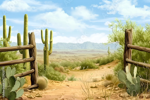 Western background landscape with desert