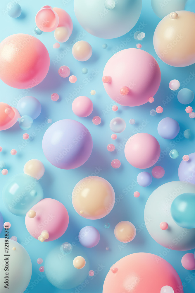 Background design with pastel colored spheres