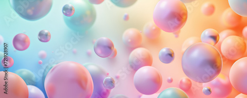 Background design with pastel colored spheres