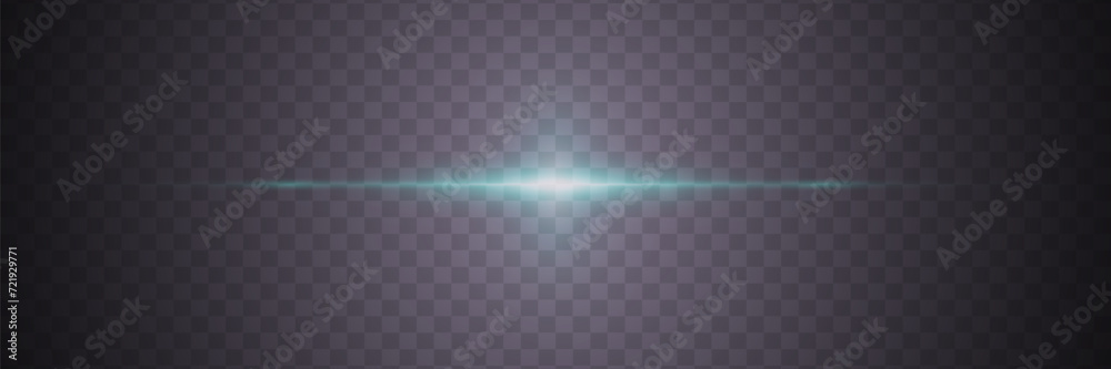 Horizontal flare of lens and light. Light beam and flash. Horizontal flare of lens and light. Light beam and flash.