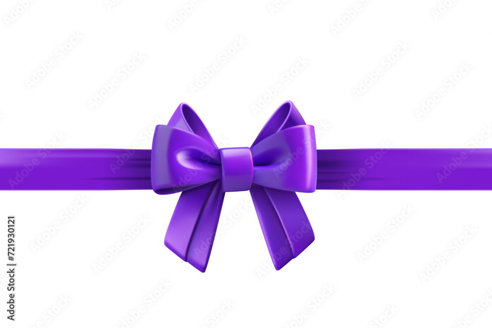 Violet ribbon with bow isolated on white background. Design trmplate. 3d vector illustration
Violet ribbon with bow isolated on white background. Design trmplate. 3d vector illustration