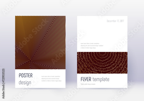 Minimalistic cover design template set. Gold abstr