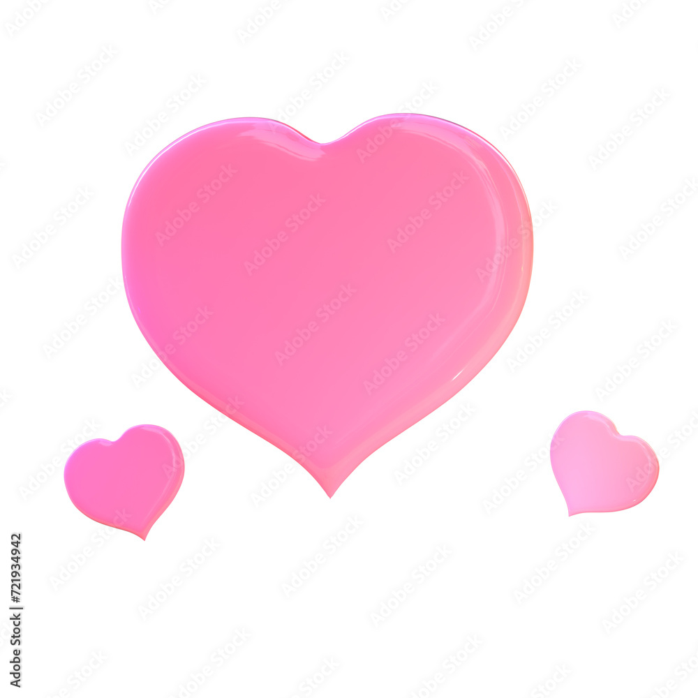 3d cute heart love